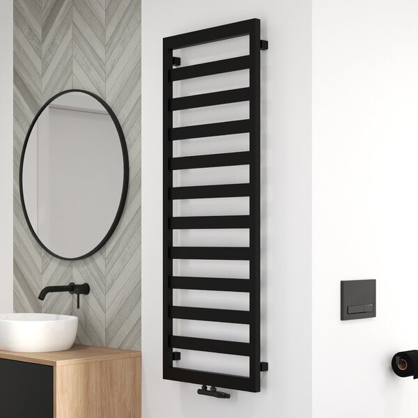 Oltens Benk calorifer de baie scară 139x50 cm negru mat 55006300