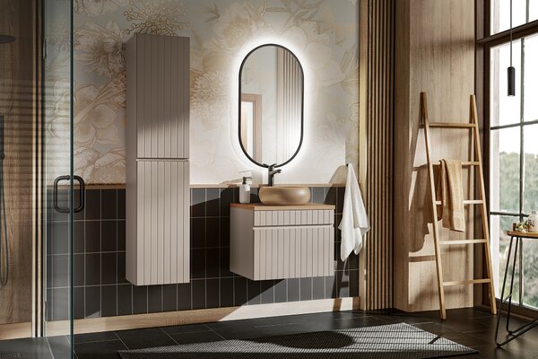 Comad Apollo oglindă 50x90 cm oval cu iluminare negru LUSTRO APOLLO BLACK