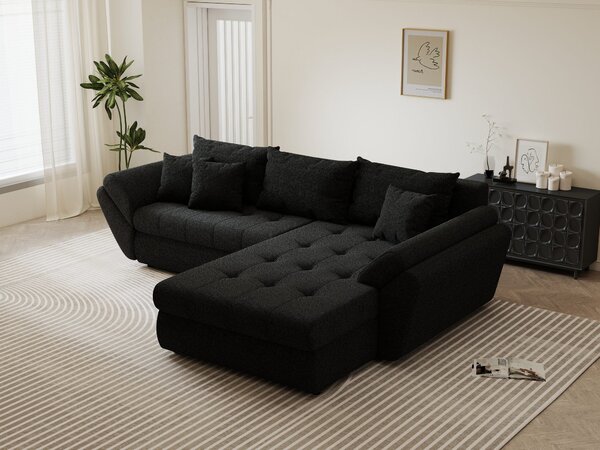 Colțar extensibil dumonde cu ladă de depozitare Loana Monte Negru II 270x185 cm