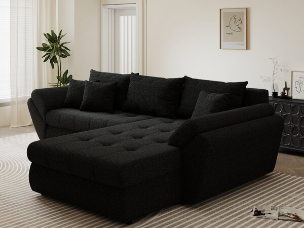 Colțar extensibil dumonde cu ladă de depozitare Loana Monte Negru II 270x185 cm