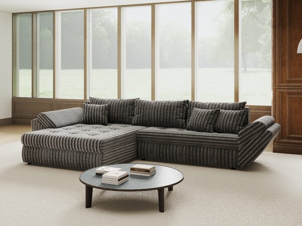 Colțar extensibil dumonde cu ladă de depozitare Loana Tilia Gri 270x185 cm