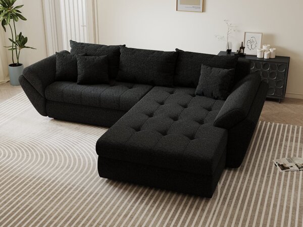 Colțar extensibil dumonde cu ladă de depozitare Loana Monte Negru II 270x185 cm