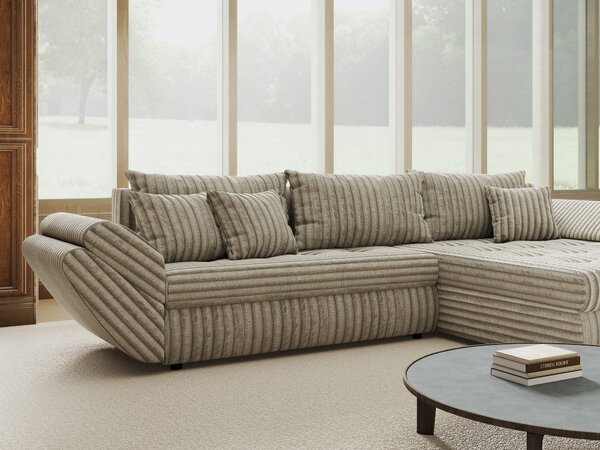 Colțar extensibil dumonde cu ladă de depozitare Loana Tilia Gri- bej II 270x185 cm