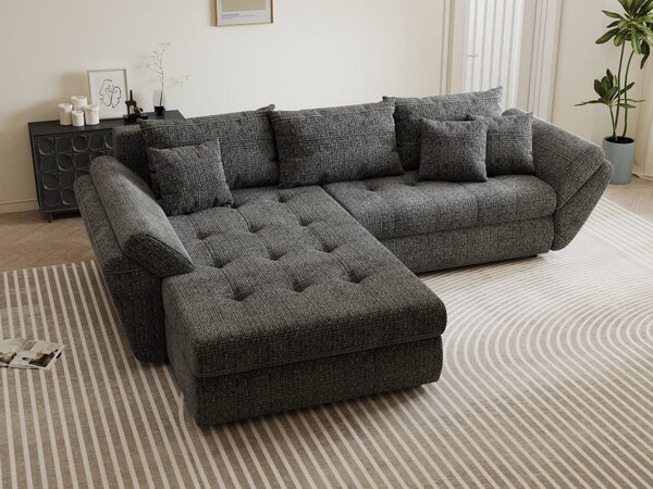 Colțar extensibil dumonde cu ladă de depozitare Loana Cremona Gri 270x185 cm