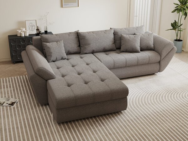 Colțar extensibil dumonde cu ladă de depozitare Loana Monte Gri 270x185 cm
