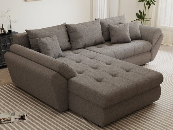 Colțar extensibil dumonde cu ladă de depozitare Loana Monte Gri 270x185 cm