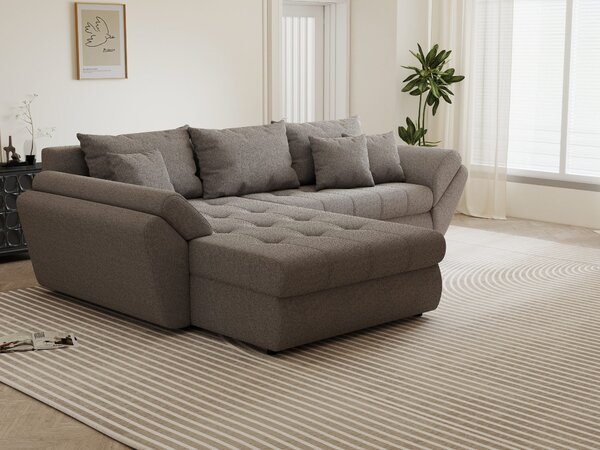 Colțar extensibil dumonde cu ladă de depozitare Loana Monte Gri 270x185 cm
