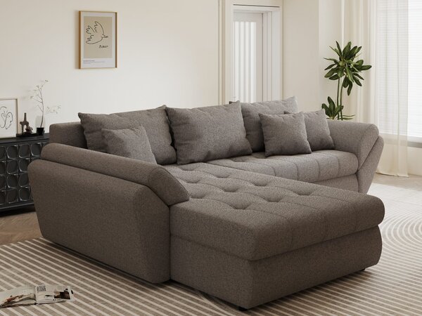 Colțar extensibil dumonde cu ladă de depozitare Loana Monte Gri 270x185 cm