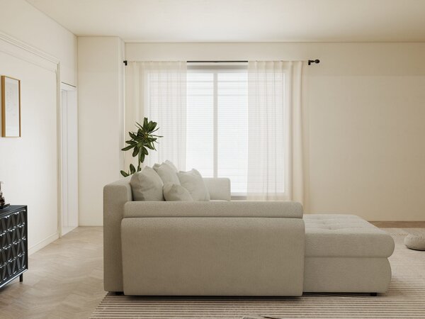 Colțar extensibil dumonde cu ladă de depozitare Loana Vibe Bej 270x185 cm