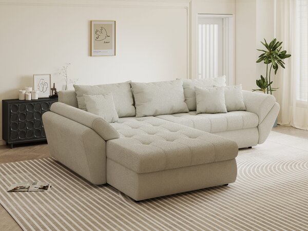 Colțar extensibil dumonde cu ladă de depozitare Loana Vibe Bej 270x185 cm