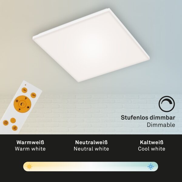 Plafonieră LED dimabilă FRAMELESS LED/24W/230V Briloner 7378-116 + telecomandă