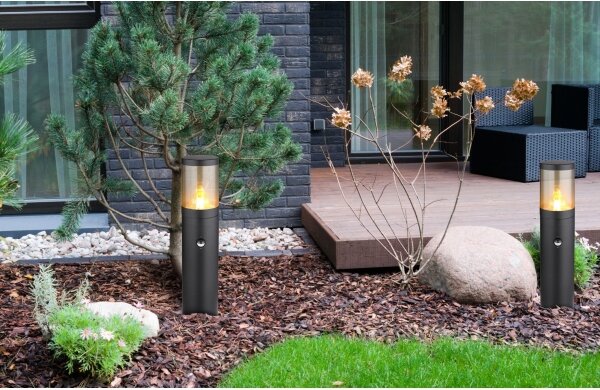 Lampă de exterior cu senzor XELOO 1xE27/60W/230V 50 cm IP44 Globo 32015BSS