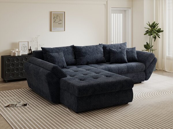 Colțar extensibil dumonde cu ladă de depozitare Loana Cremona Albastru 270x185 cm