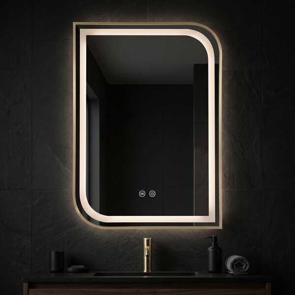 Oglindă LED ZONE 70X50 BRUSH GOLD