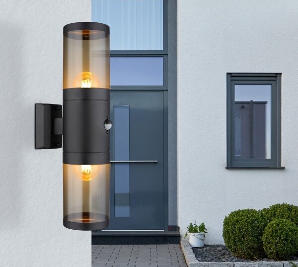 Aplică de exterior cu senzor XELOO 2xE27/40W/230V IP44 Globo 32014-2BS