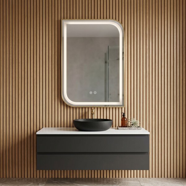 Oglindă LED ZONE 70X50 BRUSH GOLD