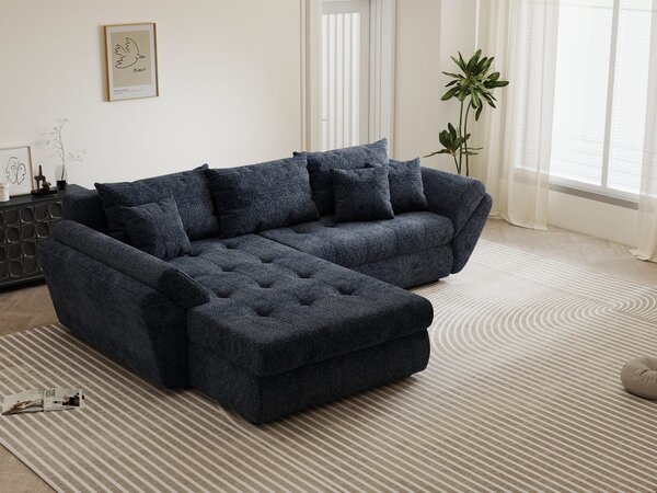 Colțar extensibil dumonde cu ladă de depozitare Loana Cremona Albastru 270x185 cm