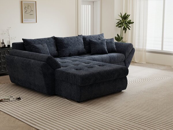 Colțar extensibil dumonde cu ladă de depozitare Loana Cremona Albastru 270x185 cm