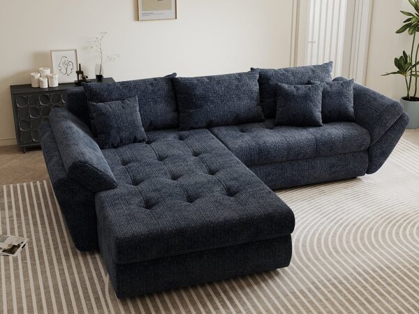 Colțar extensibil dumonde cu ladă de depozitare Loana Cremona Albastru 270x185 cm