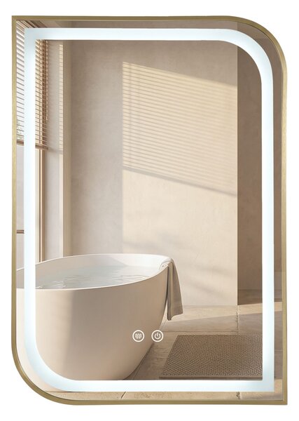 Oglindă LED ZONE 70X50 BRUSH GOLD