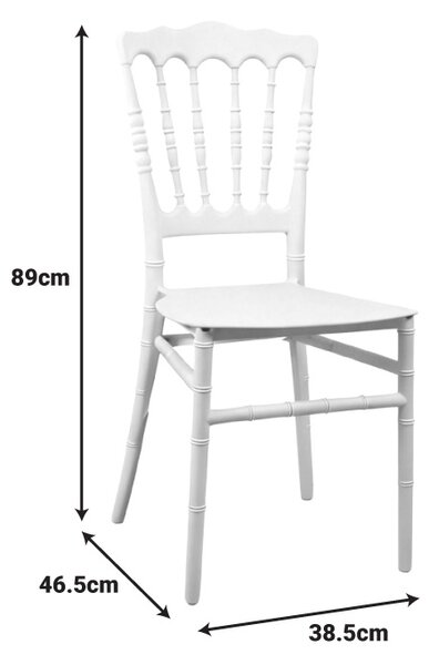 Scaun de gradina, Napoleon, Alb, 46.5x38.5x89 cm