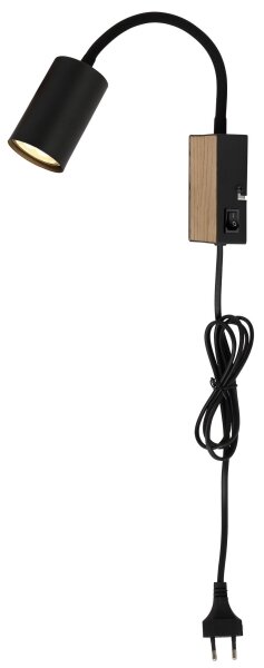 Globo 57911WBW - Lampă flexibilă ROBBY 1xGU10/35W/230V negru/maro