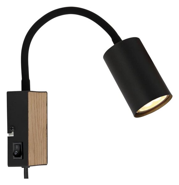 Globo 57911WBW - Lampă flexibilă ROBBY 1xGU10/35W/230V negru/maro