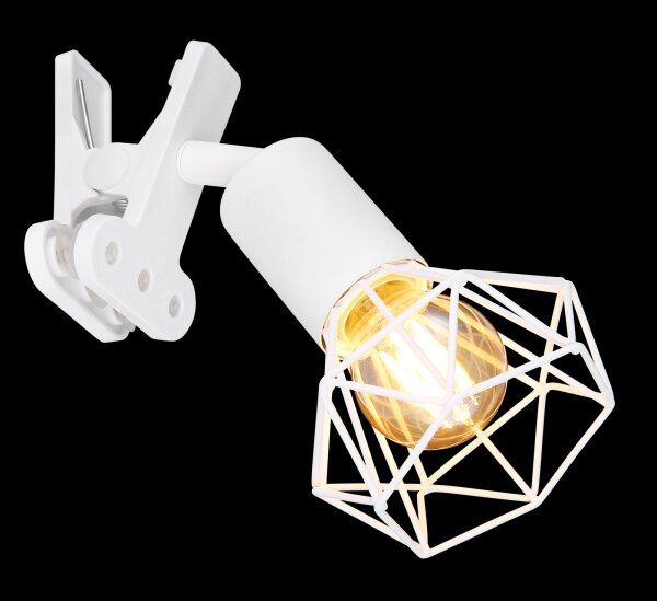 Lampă de perete cu clemă XARA I 1xE14/40W/230V alb Globo 54802WK