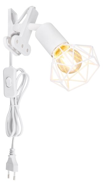 Lampă de perete cu clemă XARA I 1xE14/40W/230V alb Globo 54802WK