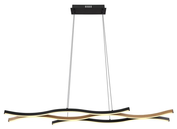 Lustră LED pe cablu GERONIMO LED/35W/230V negru/maro Globo 67206HW