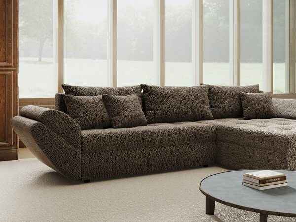Colțar extensibil dumonde cu ladă de depozitare Loana Jaguar Maro cappuccino II 270x185 cm