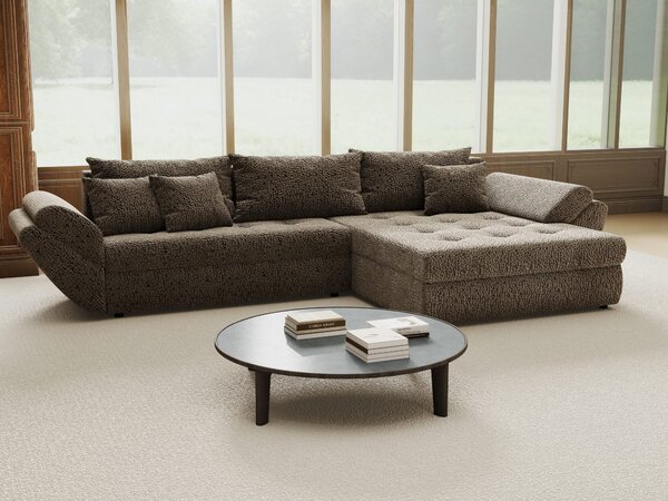 Colțar extensibil dumonde cu ladă de depozitare Loana Jaguar Maro cappuccino II 270x185 cm