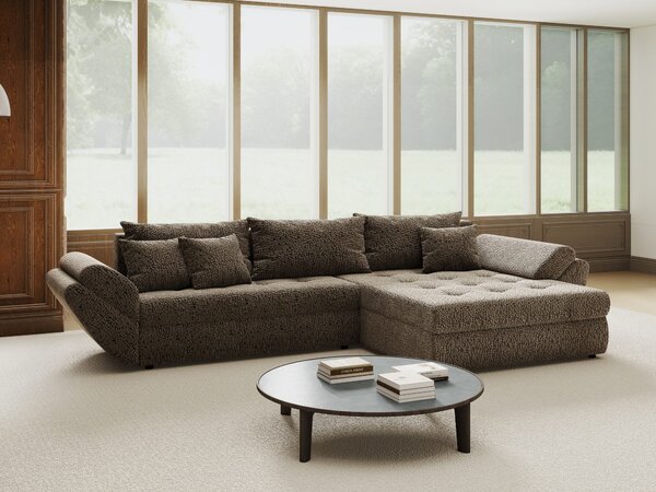 Colțar extensibil dumonde cu ladă de depozitare Loana Jaguar Maro cappuccino II 270x185 cm