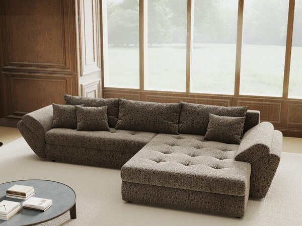 Colțar extensibil dumonde cu ladă de depozitare Loana Jaguar Maro cappuccino II 270x185 cm