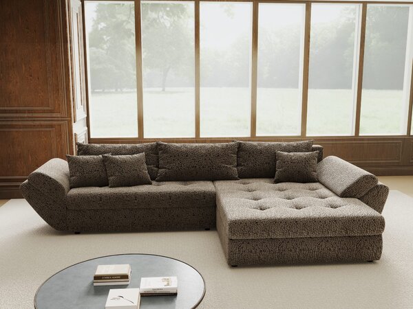 Colțar extensibil dumonde cu ladă de depozitare Loana Jaguar Maro cappuccino II 270x185 cm