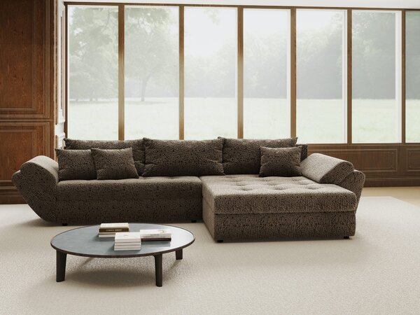 Colțar extensibil dumonde cu ladă de depozitare Loana Jaguar Maro cappuccino II 270x185 cm