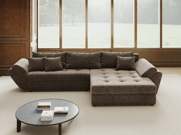 Colțar extensibil dumonde cu ladă de depozitare Loana Jaguar Maro cappuccino II 270x185 cm