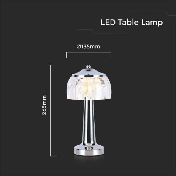 Lampă LED dimabilă de masă LED/1W/5V 3000-6000K 1800 mAh crom