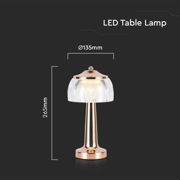 Lampă de birou LED reglabilă 1W 5V 3000-6000K 1800mAh aur roz