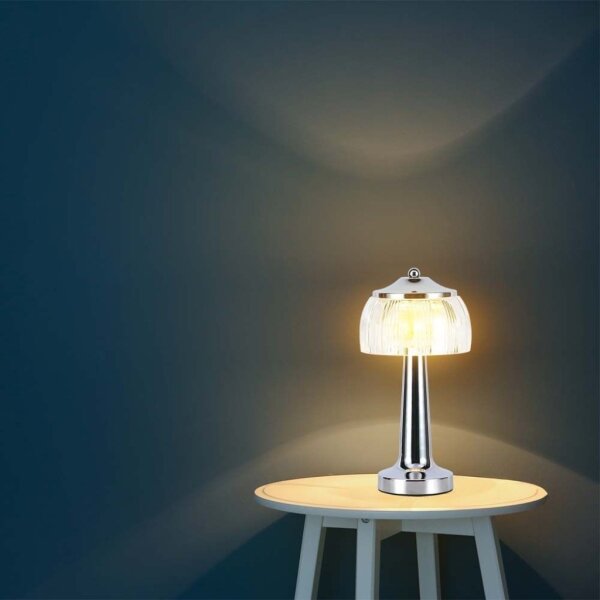 Lampă LED dimabilă de masă LED/1W/5V 3000-6000K 1800 mAh crom