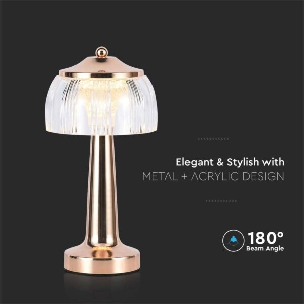 Lampă de birou LED reglabilă 1W 5V 3000-6000K 1800mAh aur roz