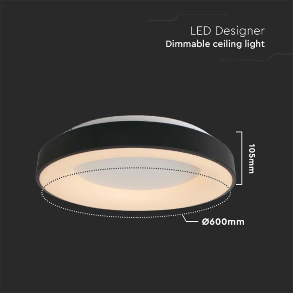 Plafonieră LED dimabilă LED/49W/230V 3000K negru