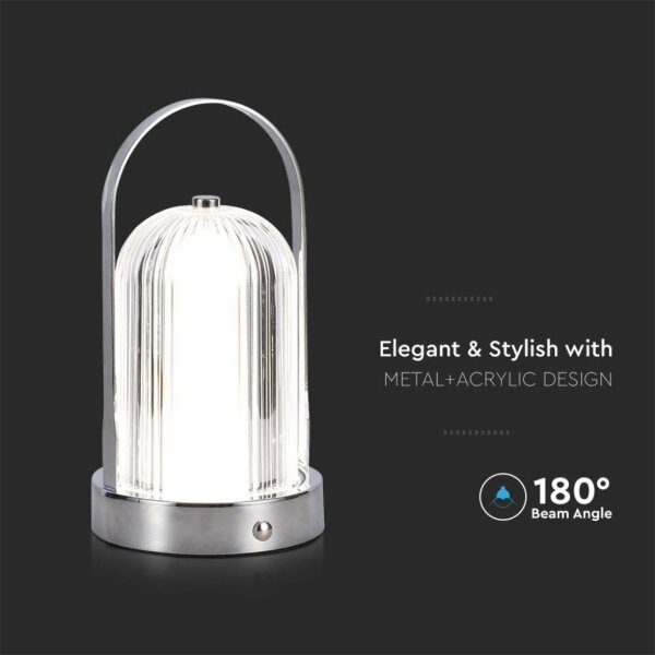 Lampă de birou LED reglabilă LED/1W/5V 3000-6000K 1800 mAh crom