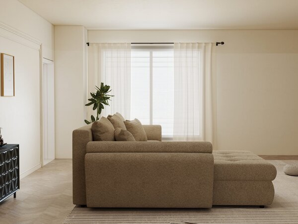 Colțar extensibil dumonde cu ladă de depozitare Loana Quelle Bej 270x185 cm