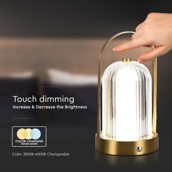 Lampă LED de birou dimabilă LED/1W/5V 3000-6000K 1800 mAh aurie