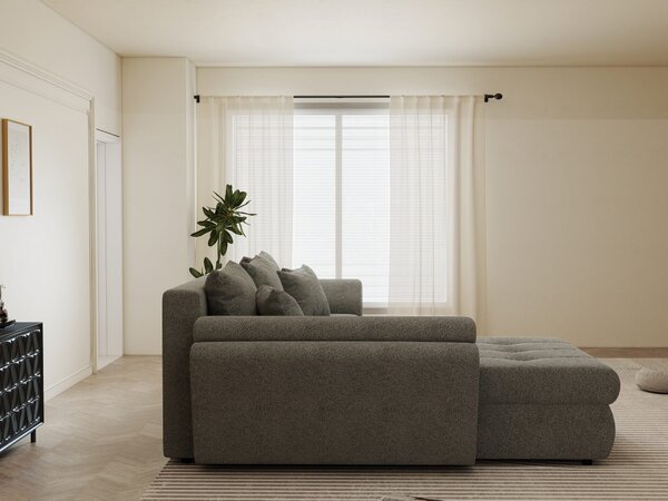 Colțar extensibil dumonde cu ladă de depozitare Loana Quelle Gri 270x185 cm