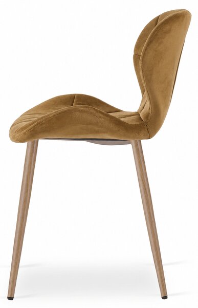Scaun de sufragerie MANGO VELVET, maro deschis