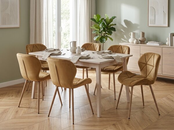 Scaun de sufragerie MANGO VELVET, maro deschis