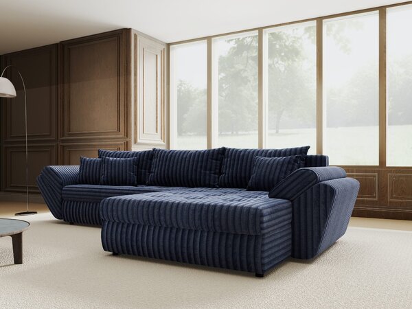 Colțar extensibil dumonde cu ladă de depozitare Loana Tilia Albastru II 270x185 cm