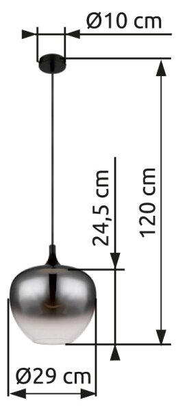 Lustră pe cablu MAXY 1xE27/60W/230V negru Globo 15548H1